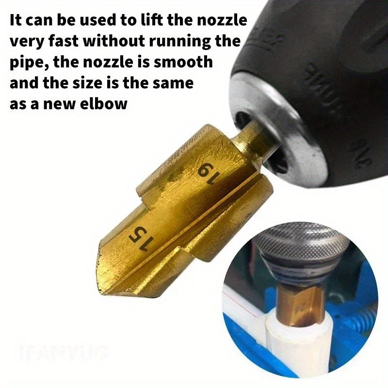 3-Piece High-Speed Steel Step Drill Bit Set 20/25/32mm Hex Shank for Water Pipes