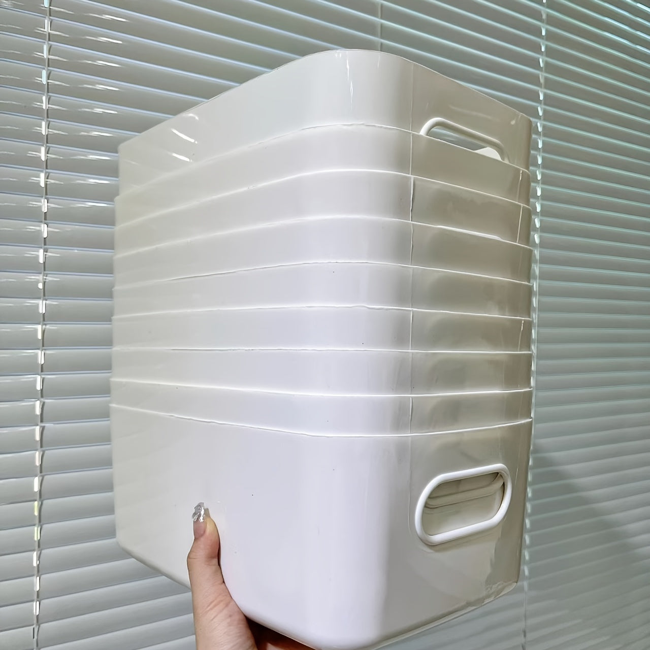 10-Pack Plastic Storage Bins for Cosmetics Snacks Kitchen Bathroom Office