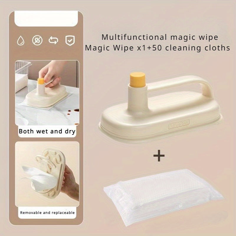 Reusable Magic Cleaning Wipes, Flexible Plastic Grease Buster, Multi-Surface, Long-Lasting Fabric