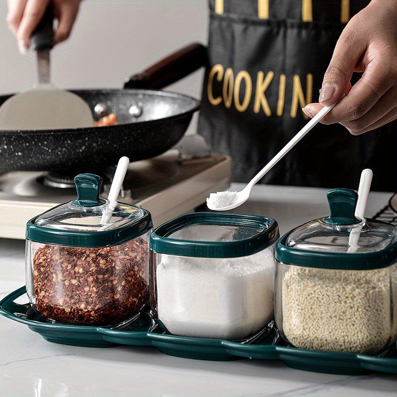 Kitchen Light Luxury Seasoning Box Set with Salt Shaker and Bottled Seasonings