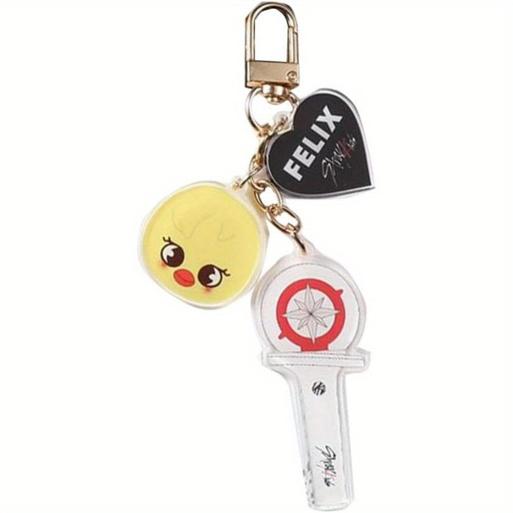 Acrylic Keychain Set Heart and Cartoon Charms for Bags and Backpacks Gift for Women