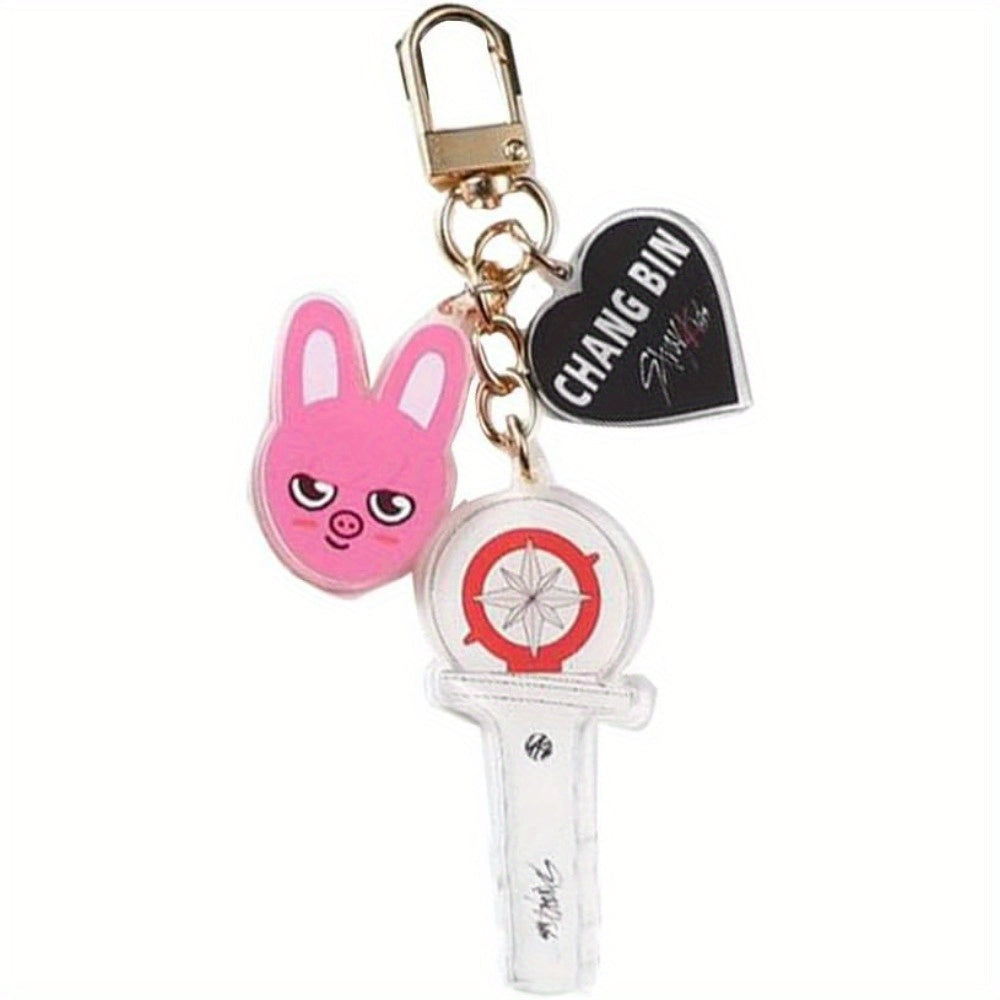 Acrylic Keychain Set Heart and Cartoon Charms for Bags and Backpacks Gift for Women