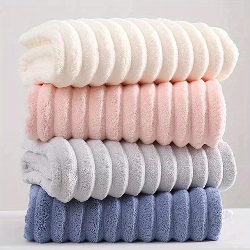 Coral Fleece Towels Set Lightweight Quick-Dry Soft Machine Washable