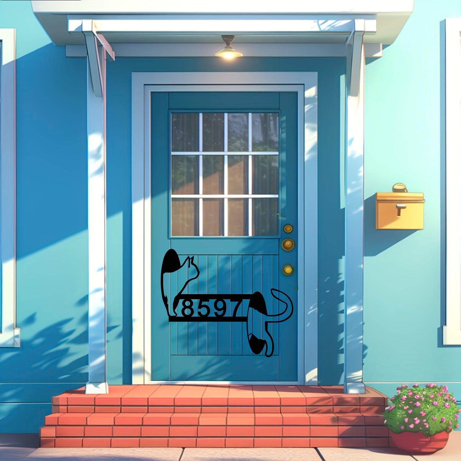 Mustahkam Metall Mushuk Eshigi Raqam Belgisi, Ichki yoki Tashqi Foydalanish Uchun Mos, Zamonaviy Qayta Qayta Temir Devor Dekori, Mukammal Uyga Kirish Sovg'asi, Mushuk Eshigi Uchun Devorga O'rnatiladigan Raqamli Plakat, Suvga Chidamli