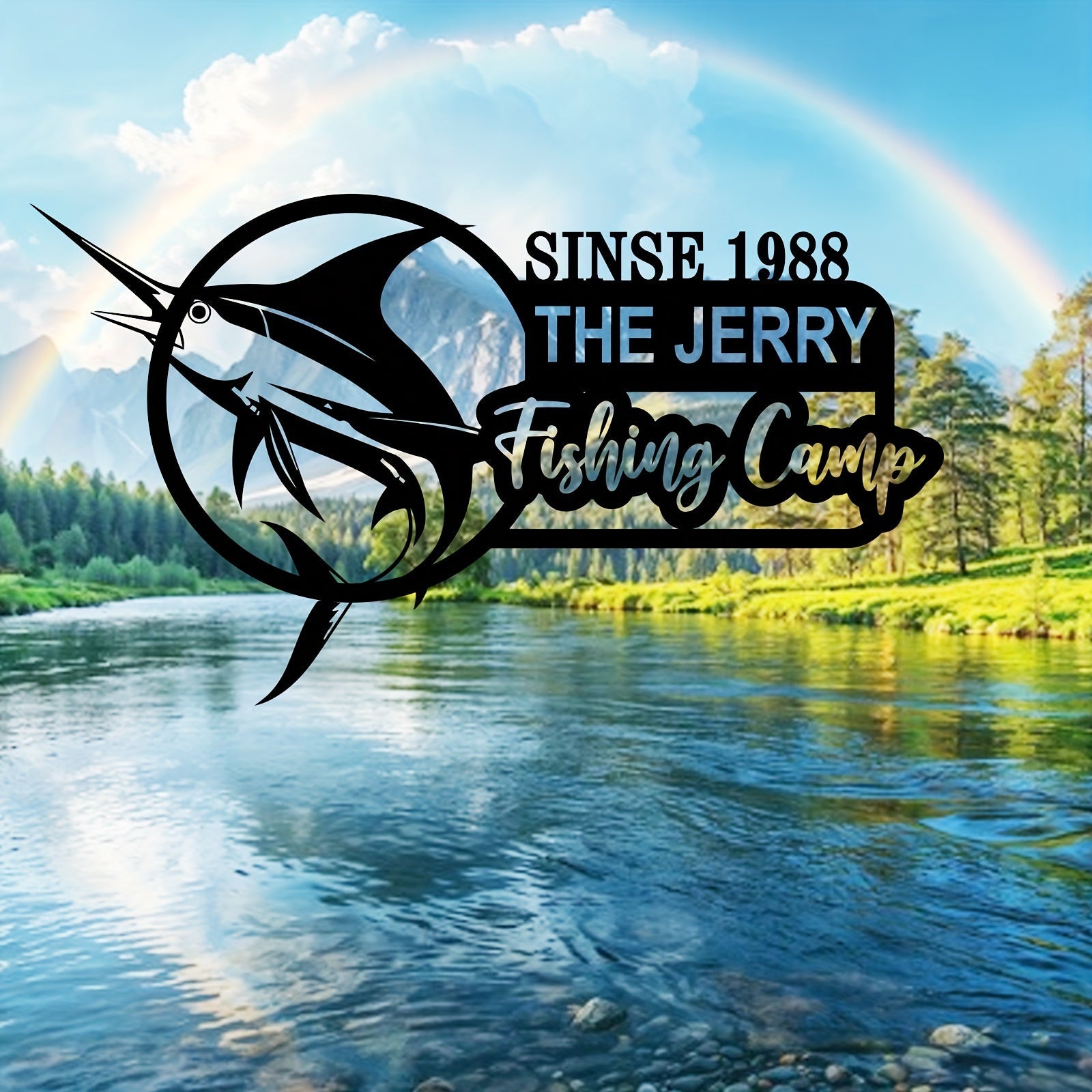 Shaxsiylashtirilgan Baliq Ovi va Kamp Belgi - Otalar, Bobolar va Erlar uchun Mukammal Sovg'a | Mustahkam temir materialidan tayyorlangan | Tabiatni sevuvchilar uchun ajoyib