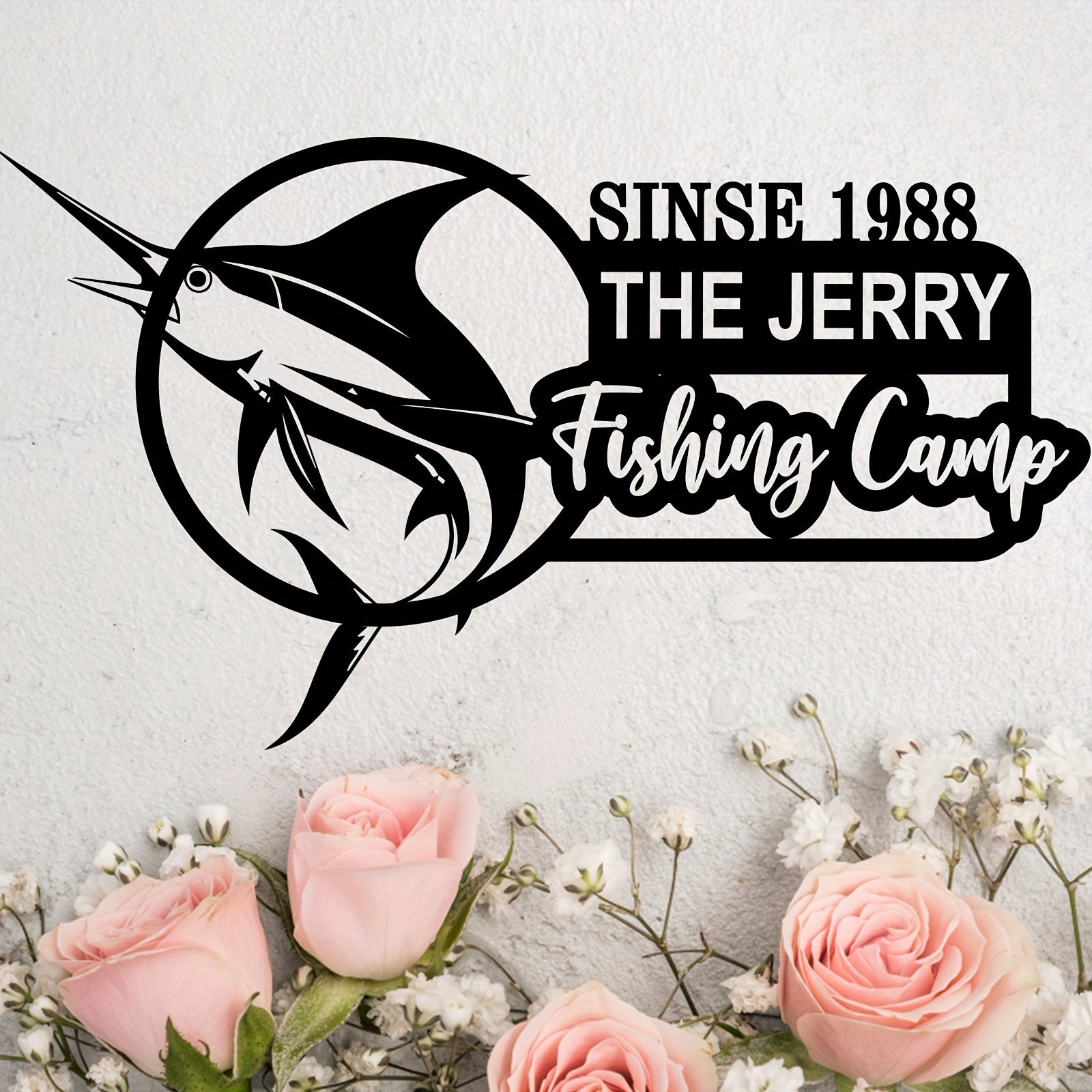 Personalized Iron Fishing and Camping Wall Art for Fathers and Outdoors Enthusiasts