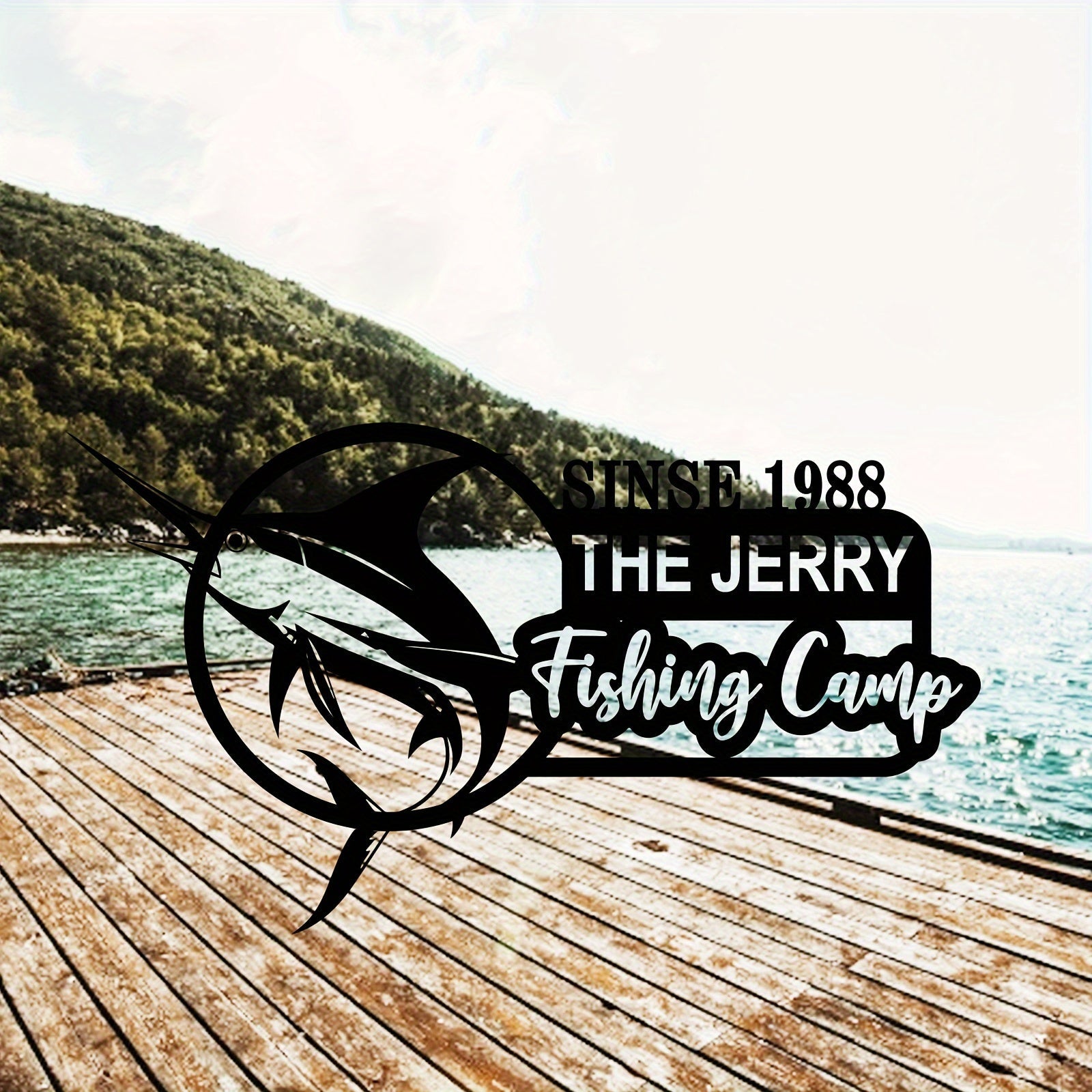 Personalized Iron Fishing and Camping Wall Art for Fathers and Outdoors Enthusiasts