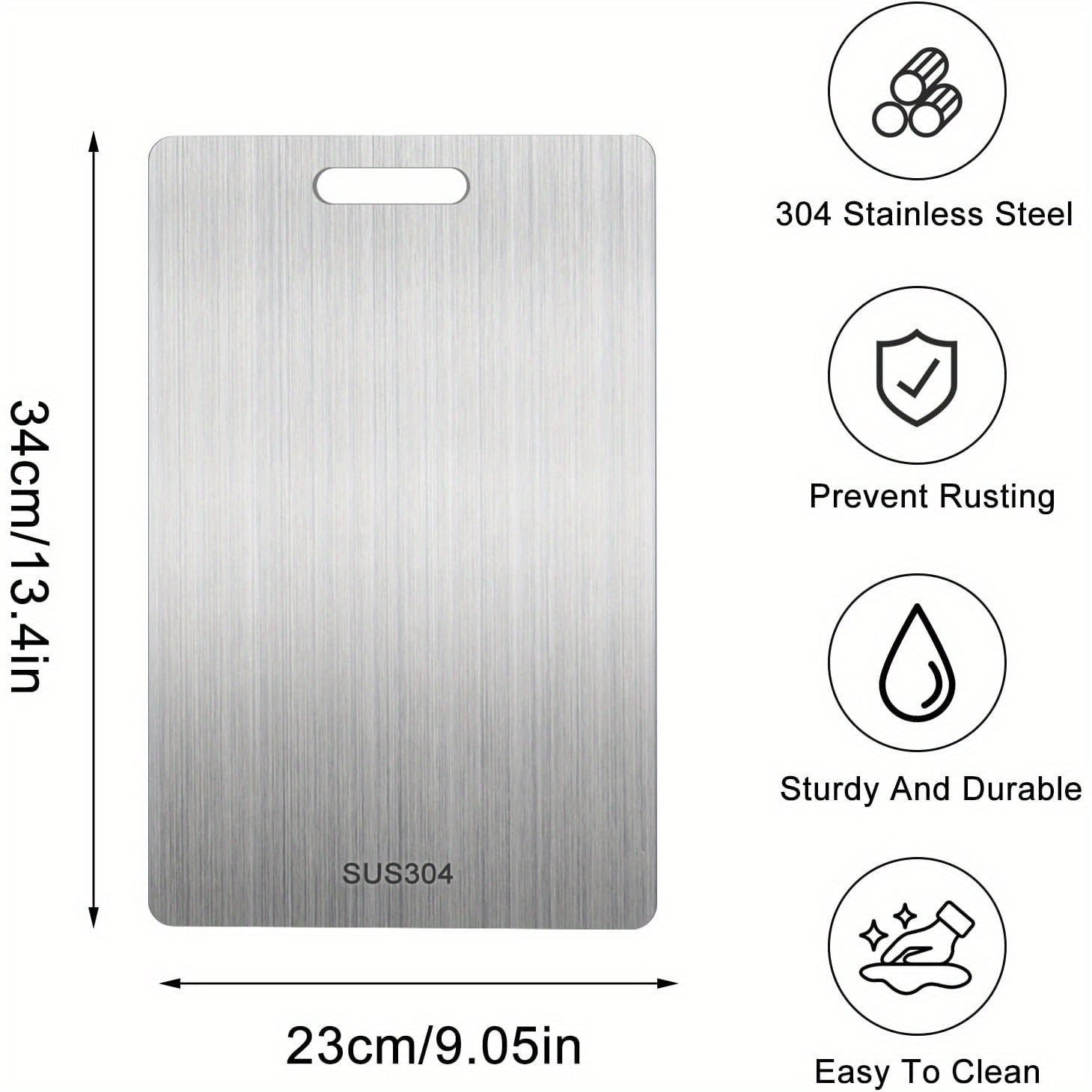 Double-Sided Titanium Cutting Board Stainless Steel Kitchen Chopping Board