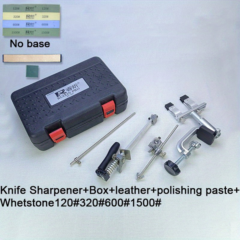 Knife Sharpener Kit with 360° Rotation Fixed Angle Aluminum Alloy Diamond Grit