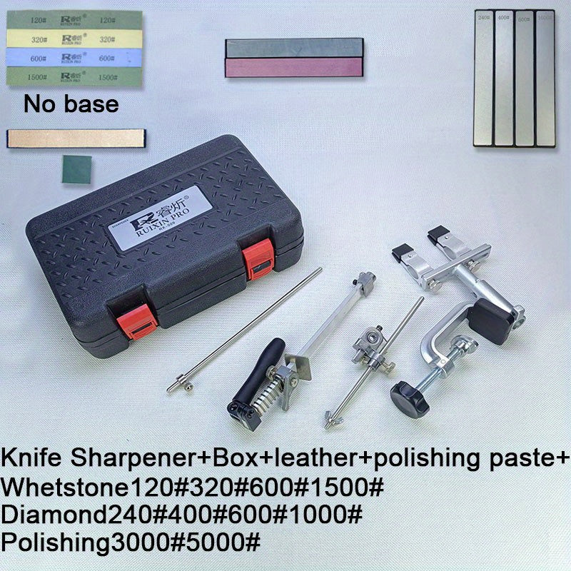 Knife Sharpener Kit with 360° Rotation Fixed Angle Aluminum Alloy Diamond Grit
