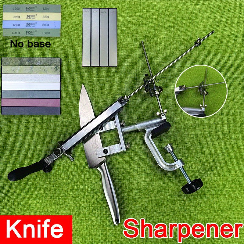 Knife Sharpener Kit with 360° Rotation Fixed Angle Aluminum Alloy Diamond Grit