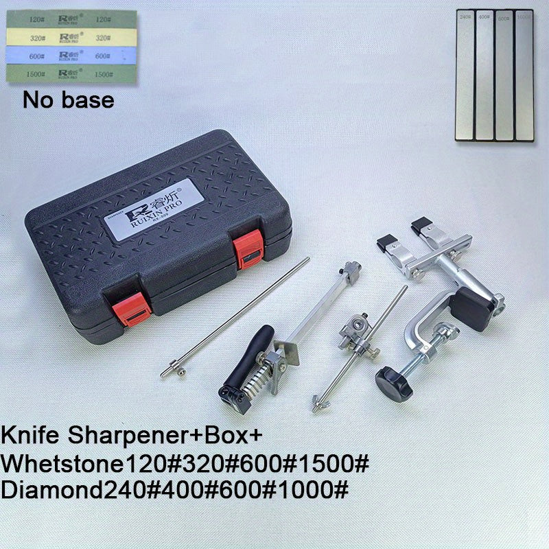 Knife Sharpener Kit with 360° Rotation Fixed Angle Aluminum Alloy Diamond Grit
