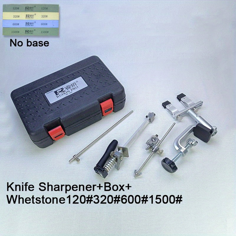 Knife Sharpener Kit with 360° Rotation Fixed Angle Aluminum Alloy Diamond Grit