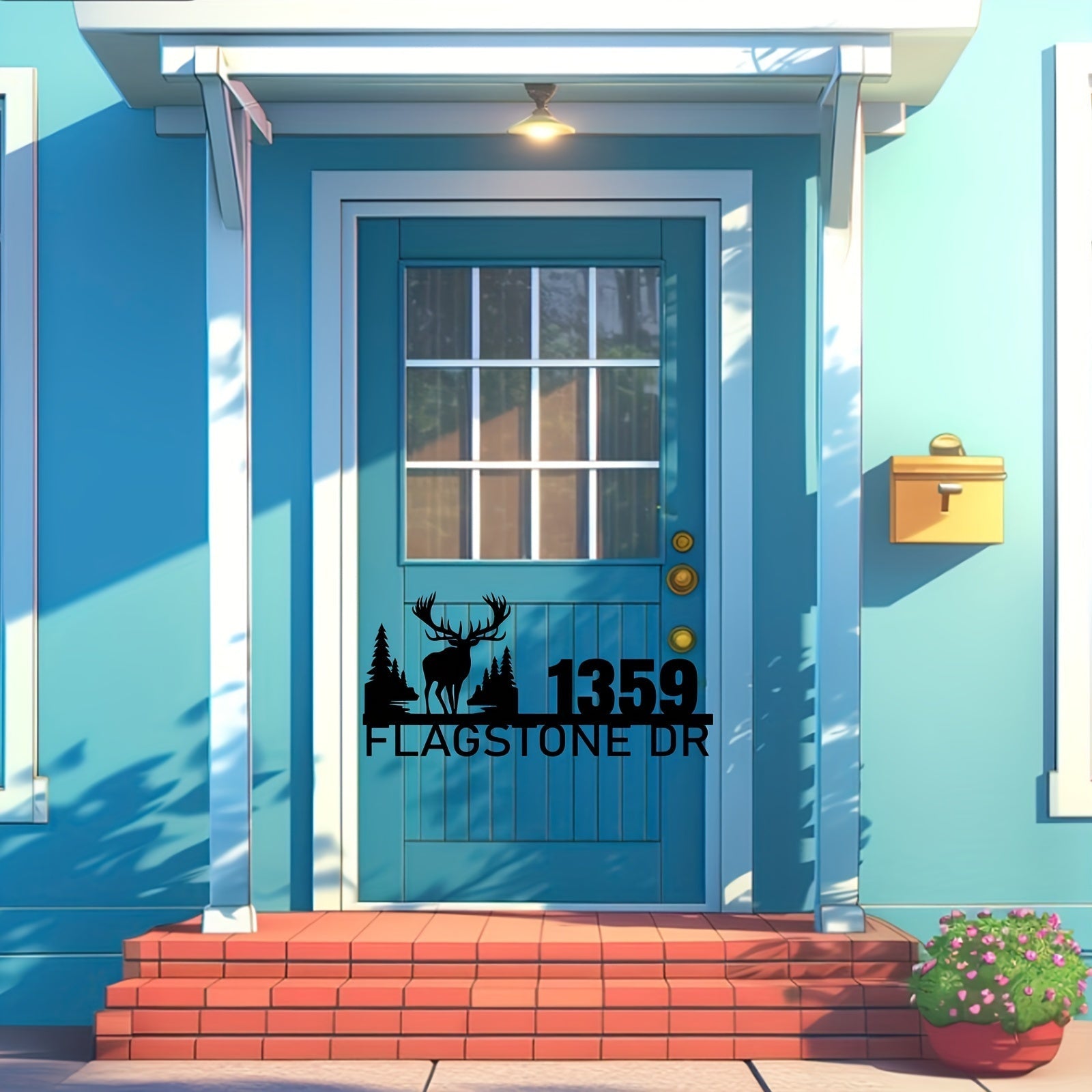 Shaxsiylashtirilgan Metall Renka O'rmon Manzil Belgisi - Tashqi Devorga O'rnatiladigan Uy Raqami Plaketi, Ideal Uy Dekoratsiyasi va O'ylangan Yangi Oila Hediye