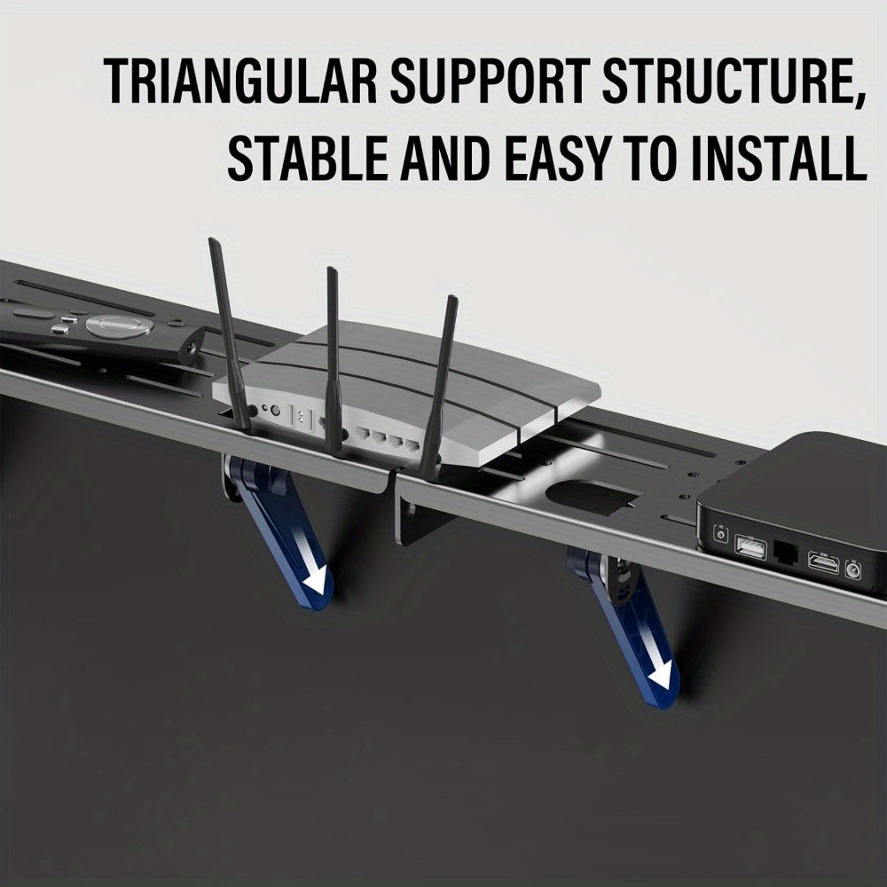 Entertainment Furniture for Living Room with Steel TV Stand, Adjustable Shelf, Storage Boxes