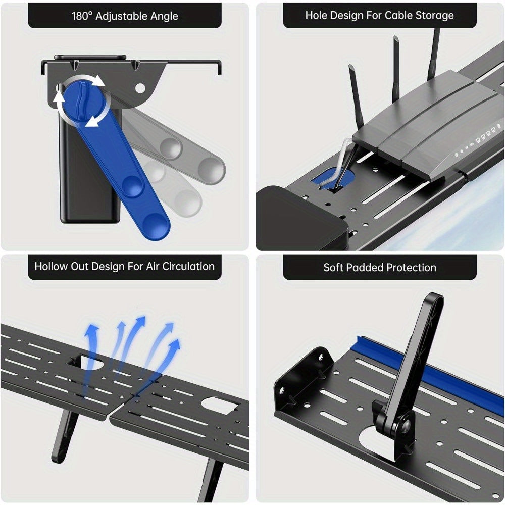 Entertainment Furniture for Living Room with Steel TV Stand, Adjustable Shelf, Storage Boxes