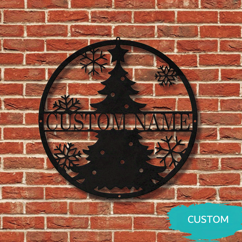 Personalized Snowflake Wall Sign with Iron Holiday Ornament for Christmas Decor