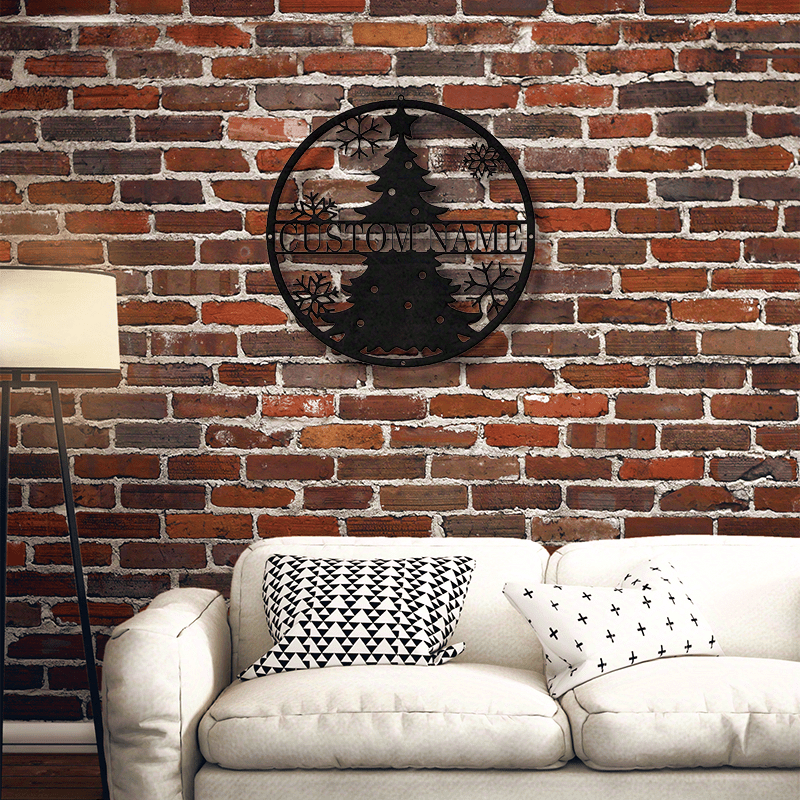 Personalized Snowflake Wall Sign with Iron Holiday Ornament for Christmas Decor