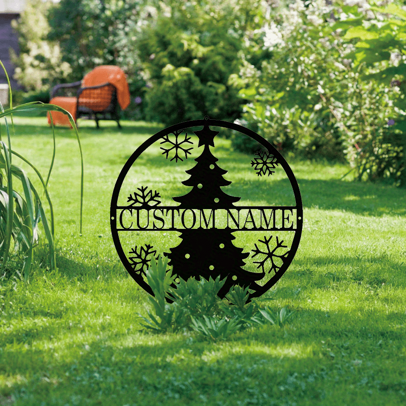 Personalized Snowflake Wall Sign with Iron Holiday Ornament for Christmas Decor