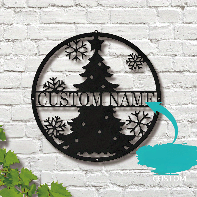 Personalized Snowflake Wall Sign with Iron Holiday Ornament for Christmas Decor