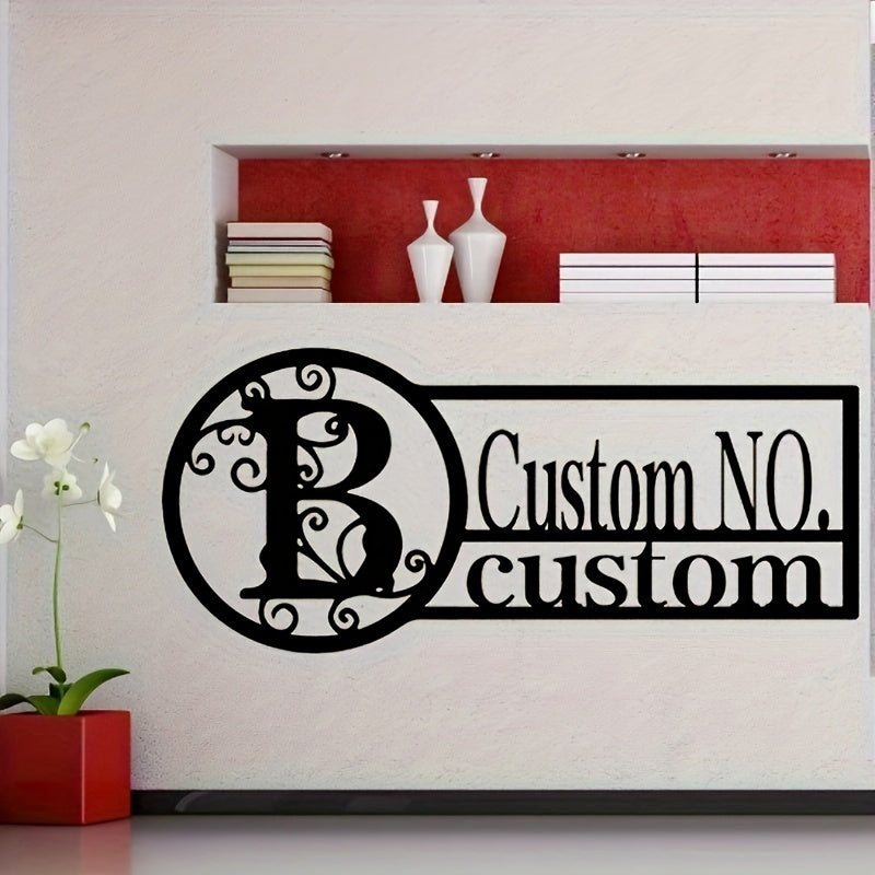 Oq metall misdan yasalgan eshik belgisi, oilaviy nom bilan, ichki va tashqi foydalanish uchun