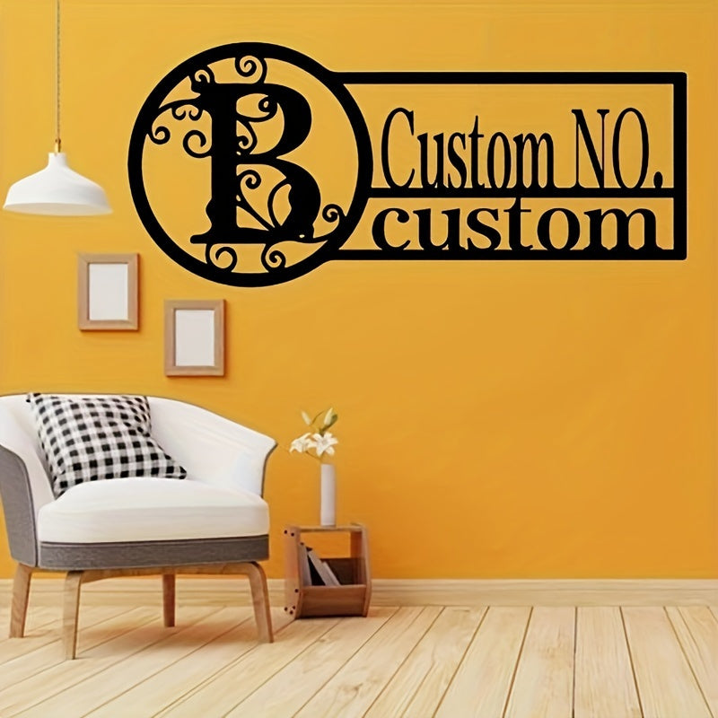 Oq metall misdan yasalgan eshik belgisi, oilaviy nom bilan, ichki va tashqi foydalanish uchun