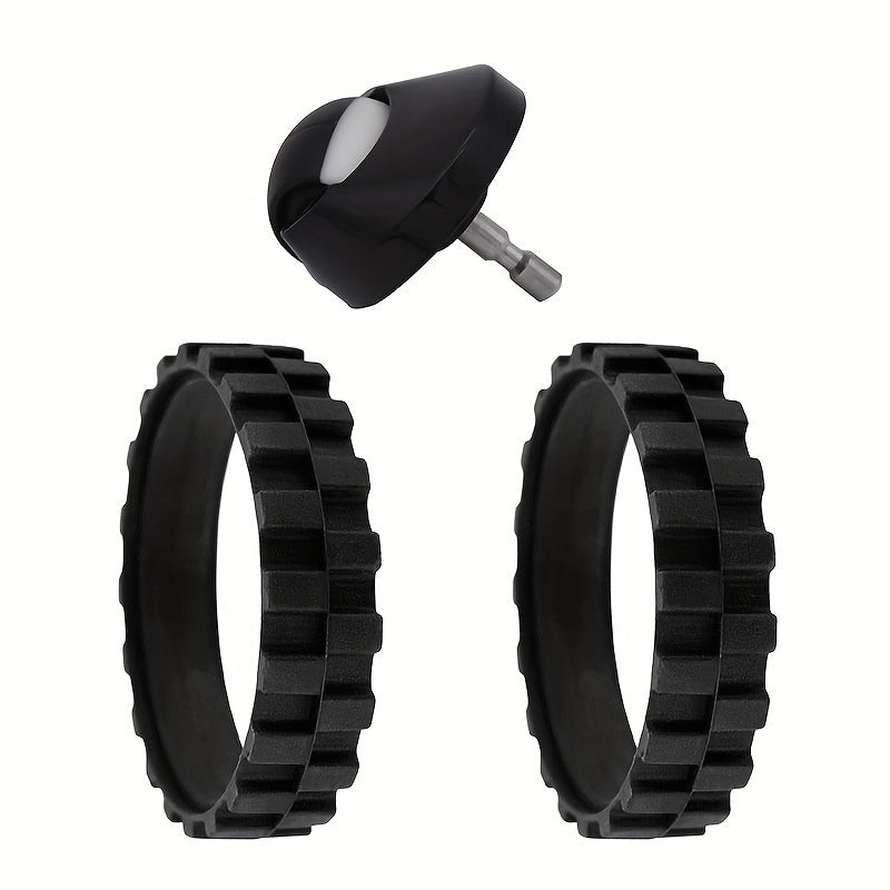 Set of 3 Replacement Tires and Front Caster for Robot Vacuum Models 500-900