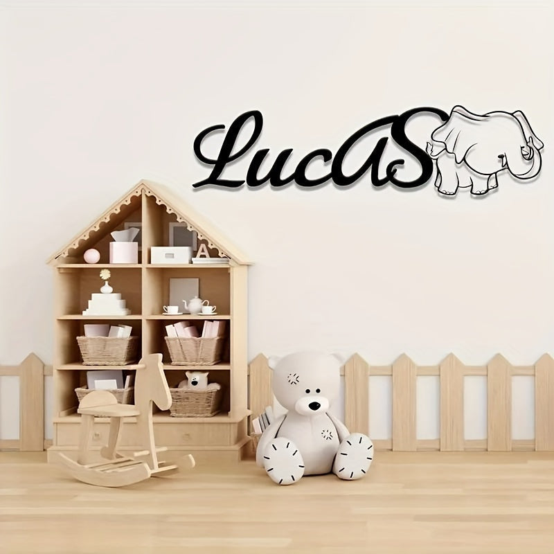 Black Iron Wall Decor with Elephant Design Customized for Children's Room