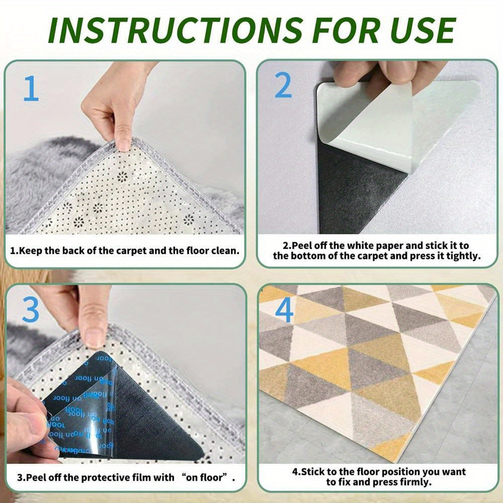 Triangle Carpet Grippers Non-Slip Reusable Edging Holders for Hardwood Tile Floors