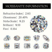 10 Ct Moissanite Engagement Ring Sterling Silver 18K Gold Plated Solitaire for Women