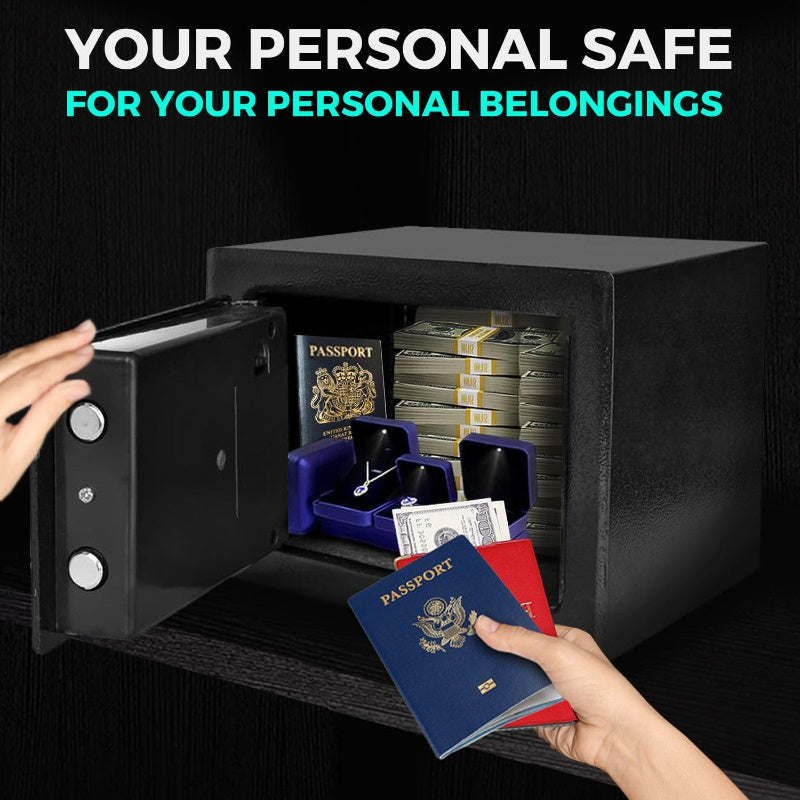 Compact Digital Safe with Keyboard Lock for Valuables Home Office Storage