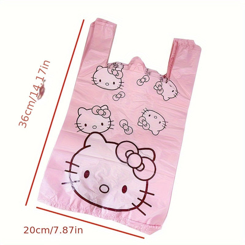 50 Pink Cartoon Disposable Garbage Bags for Kitchen Bathroom Bedroom Use