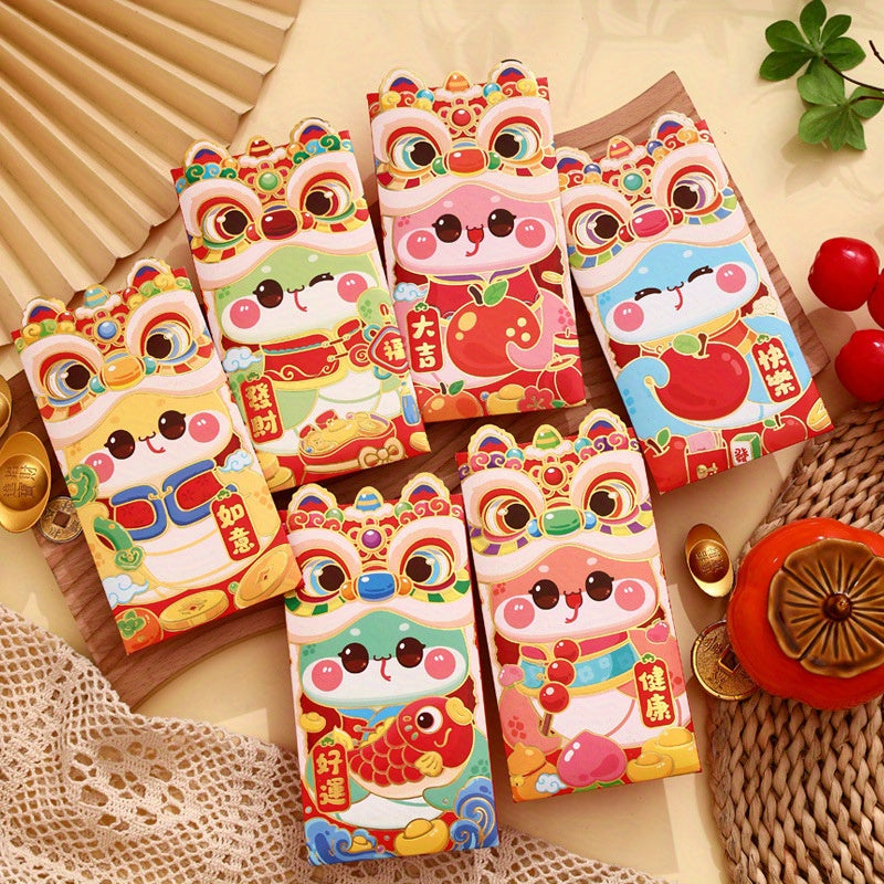 Pack of 30 Red Envelopes Chinese New Year 2025 Snake Design Lucky Money Pockets Festive Paper Gift Bags