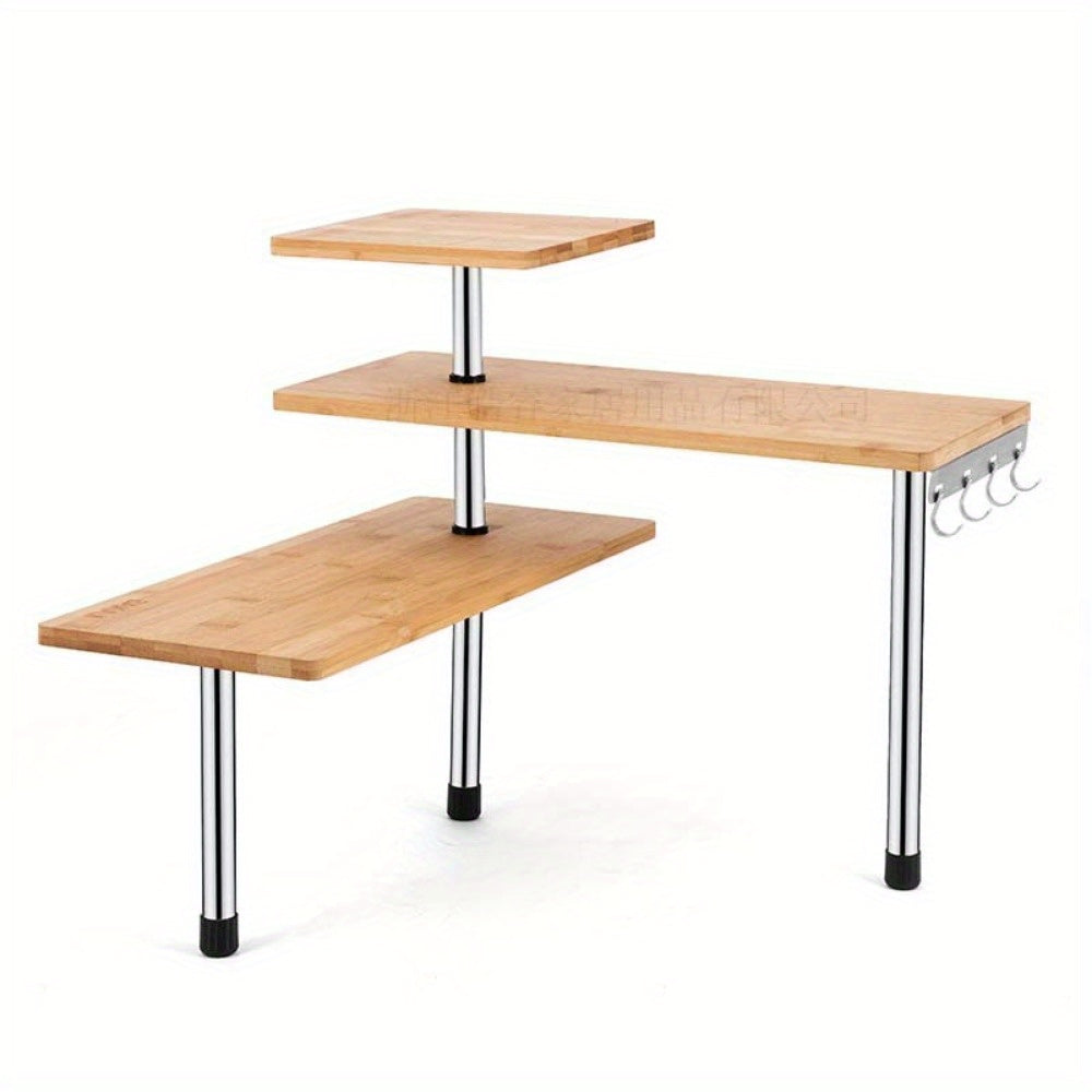 Oshxona va hammom uchun tutqichli ko'p funksiyali tokcha, uyda saqlash va tartibga solish uchun javonlar bilan.