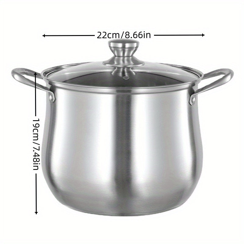Large capacity stainless steel cooking pot for soup porridge steaming stew on induction or gas stove