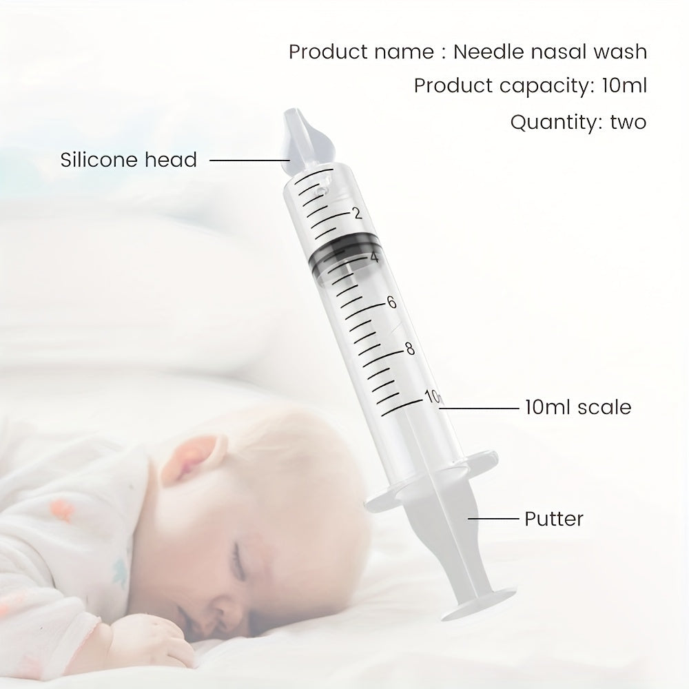 Set of 2 Kids Nasal Washers Silicone 10ml Irrigator for Children