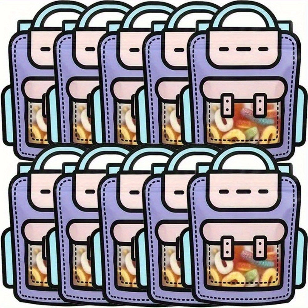 Paquete de 20 bolsas de plástico con forma de mochila para snacks, ideales para galletas, caramelos y souvenirs de fiesta