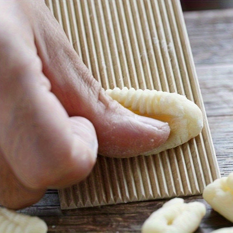 Homemade Noodle Maker with Textured Wooden Rollers for Pasta Dough