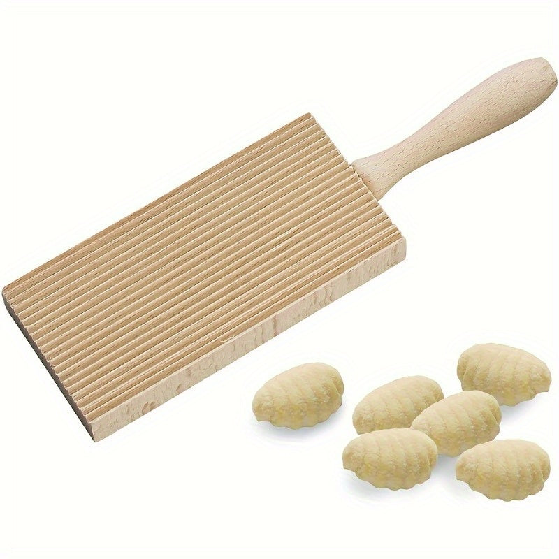Homemade Noodle Maker with Textured Wooden Rollers for Pasta Dough