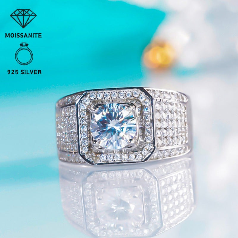 Women's Moissanite Wedding Ring 5 Carat S925 Silver Sparkling Gift