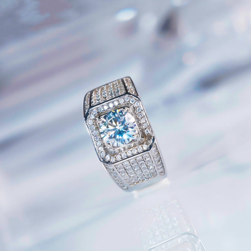 Women's Moissanite Wedding Ring 5 Carat S925 Silver Sparkling Gift