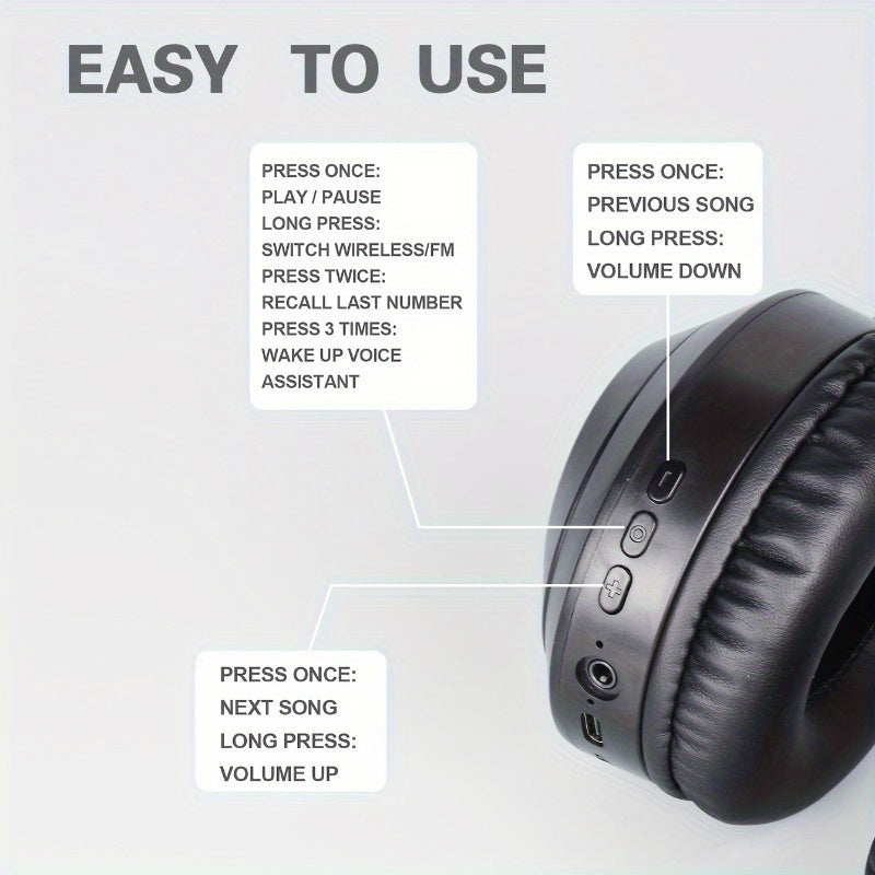 Simsiz o'yin quloqchinlari, stereo ovoz, mikrofon, USB orqali zaryadlanadigan, musiqa, sport va boshqa narsalar uchun uzoq muddatli batareya.