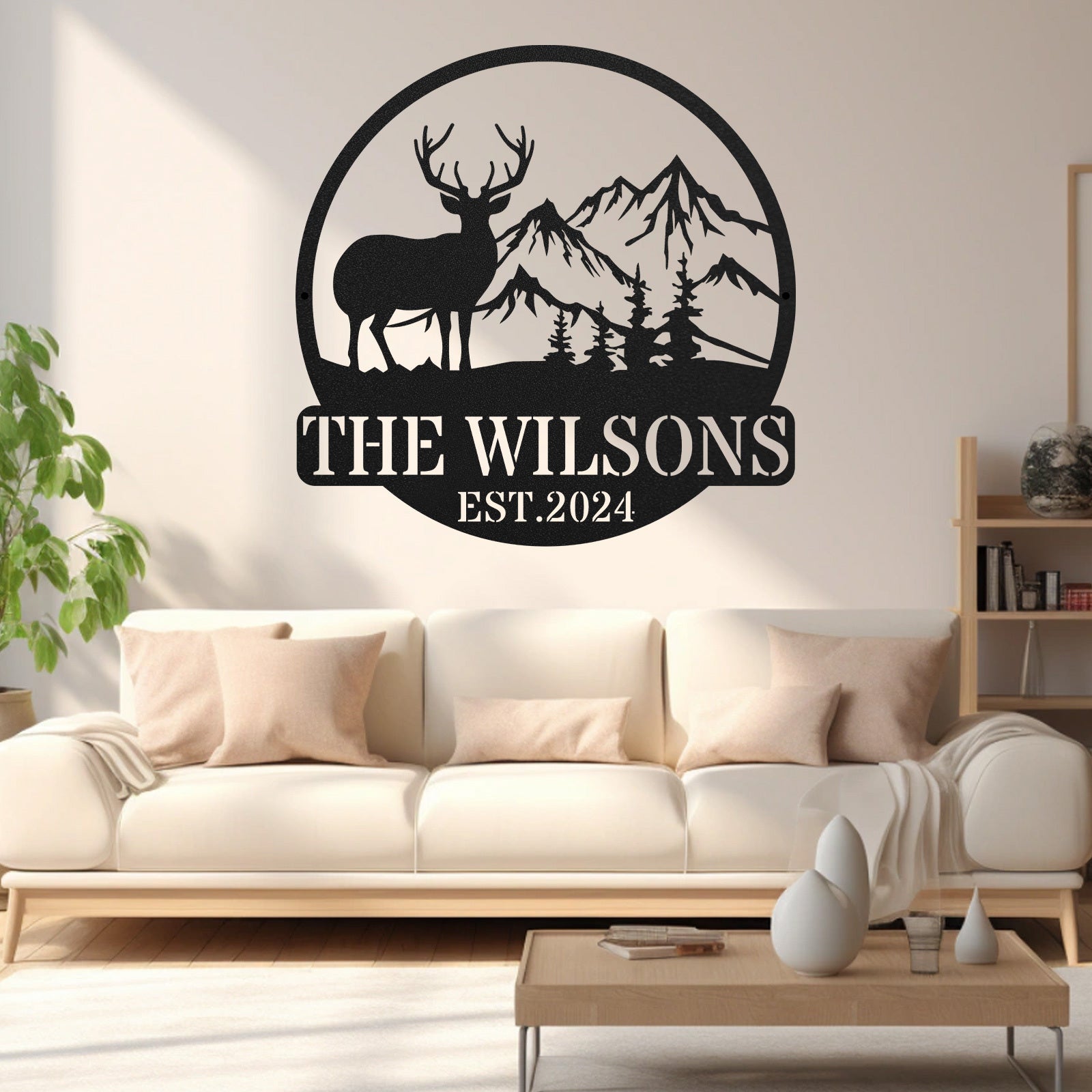 Personalized Family Name Wall Decor Steel Sign for Weddings Housewarmings and Anniversaries