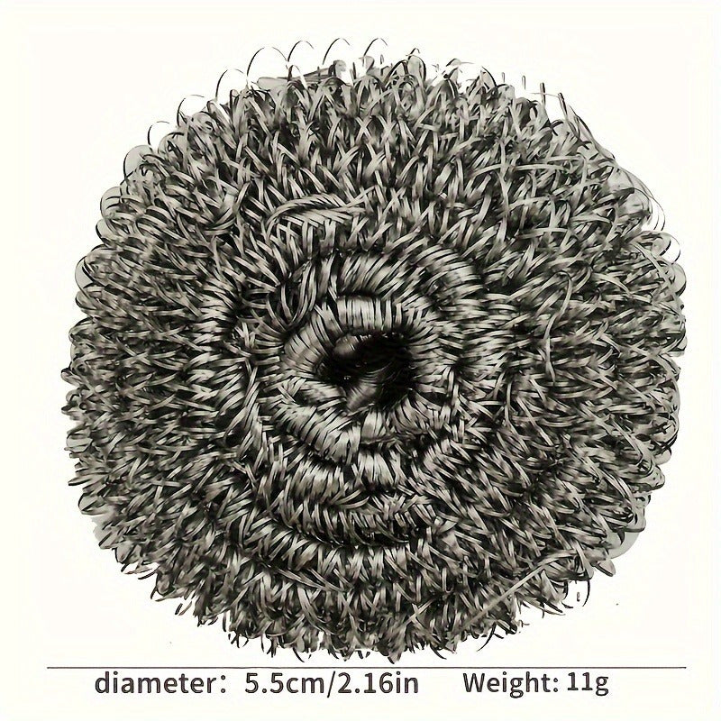 Set of 6 Reusable Stainless Steel Kitchen Scrubbers for Dishes Pots and Surfaces