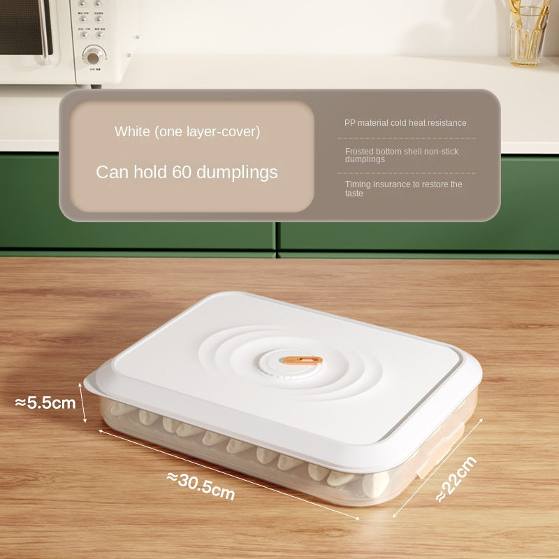 Contenedores de almacenamiento de alimentos para refrigerador de múltiples capas con puntero de frescura, cajas apilables para dumplings, filetes, tocino