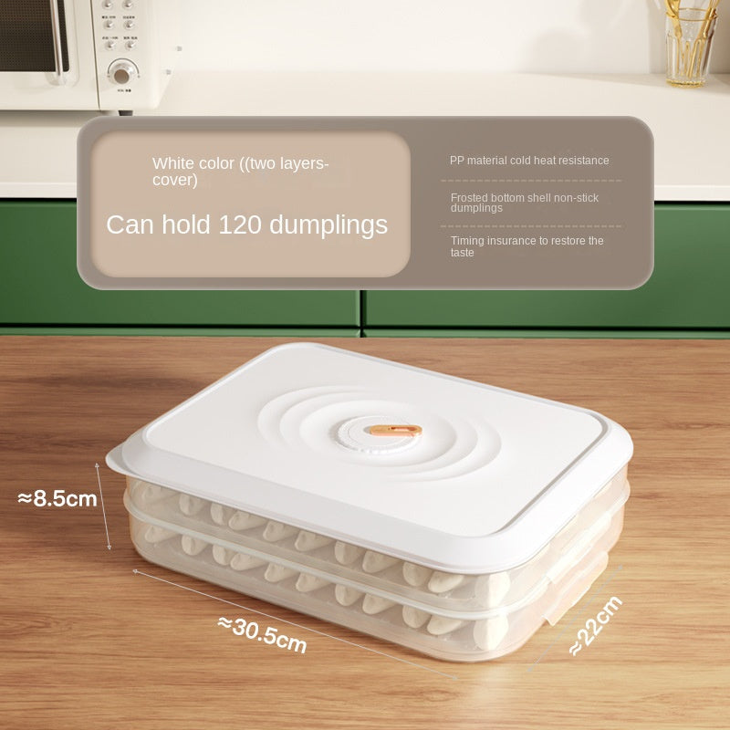 Contenedores de almacenamiento de alimentos para refrigerador de múltiples capas con puntero de frescura, cajas apilables para dumplings, filetes, tocino