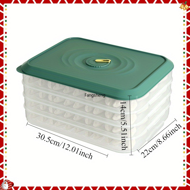 Contenedores de almacenamiento de alimentos para refrigerador de múltiples capas con puntero de frescura, cajas apilables para dumplings, filetes, tocino