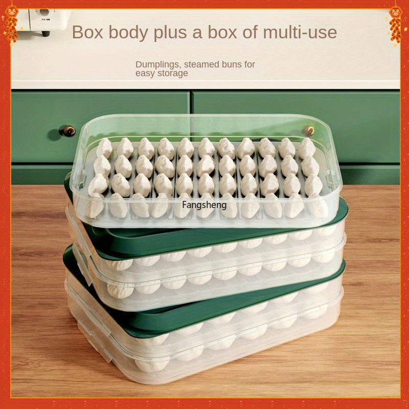 Contenedores de almacenamiento de alimentos para refrigerador de múltiples capas con puntero de frescura, cajas apilables para dumplings, filetes, tocino
