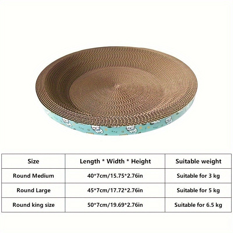 Durable Cardboard Cat Scratchers Bowl Shape with Colorful Border for Play and Claw Grinding