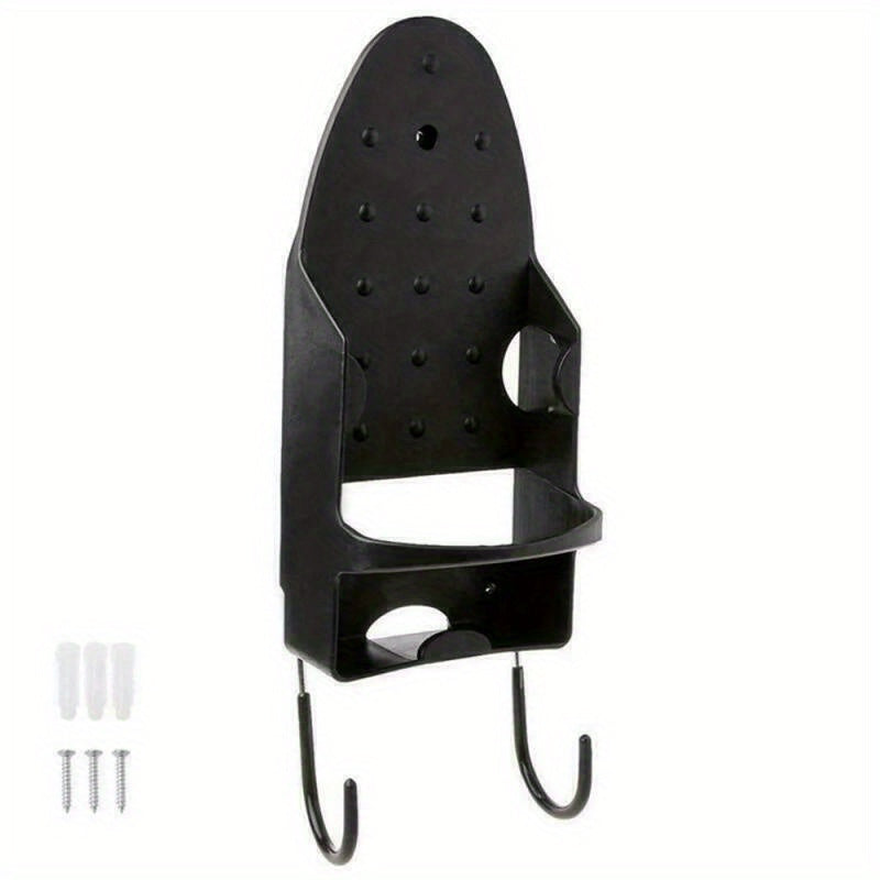 Wall-Mounted Iron Holder Heat Resistant PBT Plastic Black or White Space-Saving Organizer